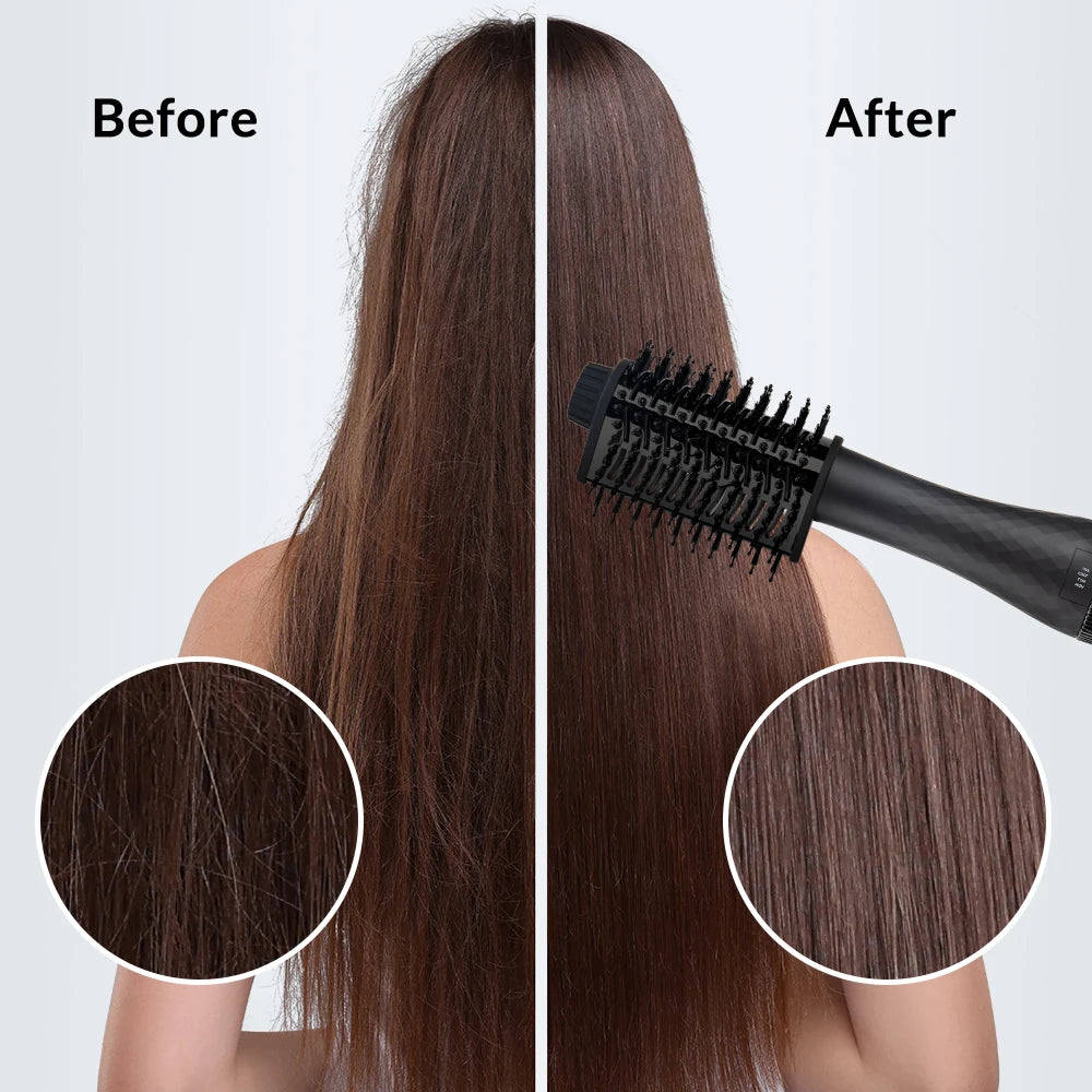 One Step Hair Dryer and Volumizer 1000W Rotating Hot Air Brush Professional Blow Dryer Comb Brush Electric Ion Blow Dryer Brush