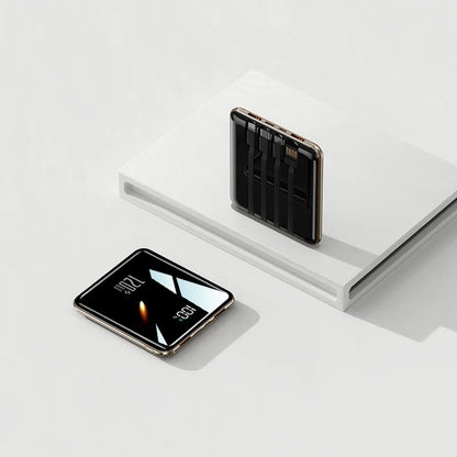 Power Bank 20000mAh Ultra Thin Portable Charger with Built-in Cable Large Capacity Super Fast Charging Powerbank for Smartphones