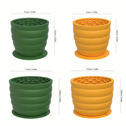 Slow Feeder Silicone Dog Bowl with Suction Cup Non-slip Anti distraction Design Healthy Pet Bowl for Small and Medium Breeds