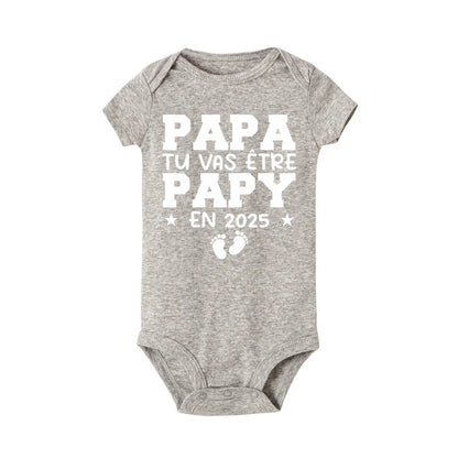 Dad You Will Become A Dad in 2025 Print Infant Rompers Casual Pregnancy Announcement Jumpsuit Short Sleeve Fashion Babys Clothes