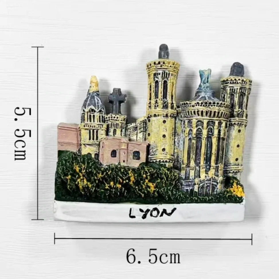 Europe France Lyon Strasbourg Marseille Resin 3D Fridge Magnets Tourism Souvenir Refrigerator Sticker