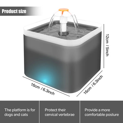 2/3L Cat Water Fountain Auto Recirculate Filter Large Capacity Filtring Cat Water Drinker USB Electric Mute Cats Water Dispenser