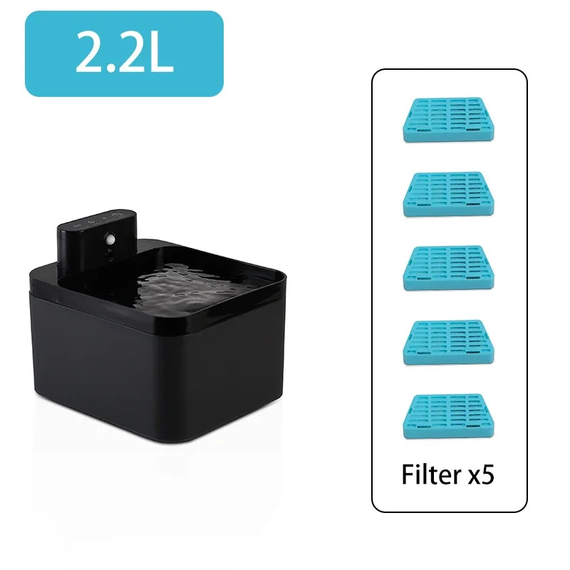 2.2LCat Water Fountain Battery & Sensor 2 in 1 Drinking Fountain For Cats Dog Drinker Wireless Pet Water Dispenser Accessories