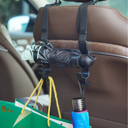 2pcs Multi-functional Cars Interior Hooks Car Seat Back Hook Trunk Umbrella Holder In-Car Umbrella Storaging Tools