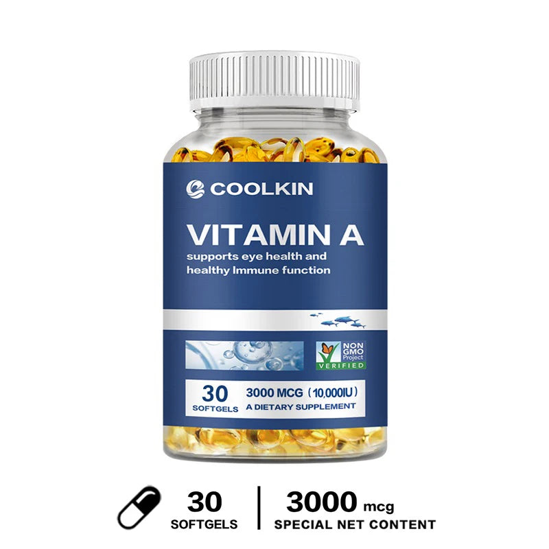 Vitamin A 10,000 IU - Skin Health, Non-GMO, Promotes Eye Health, Boosts Immunity