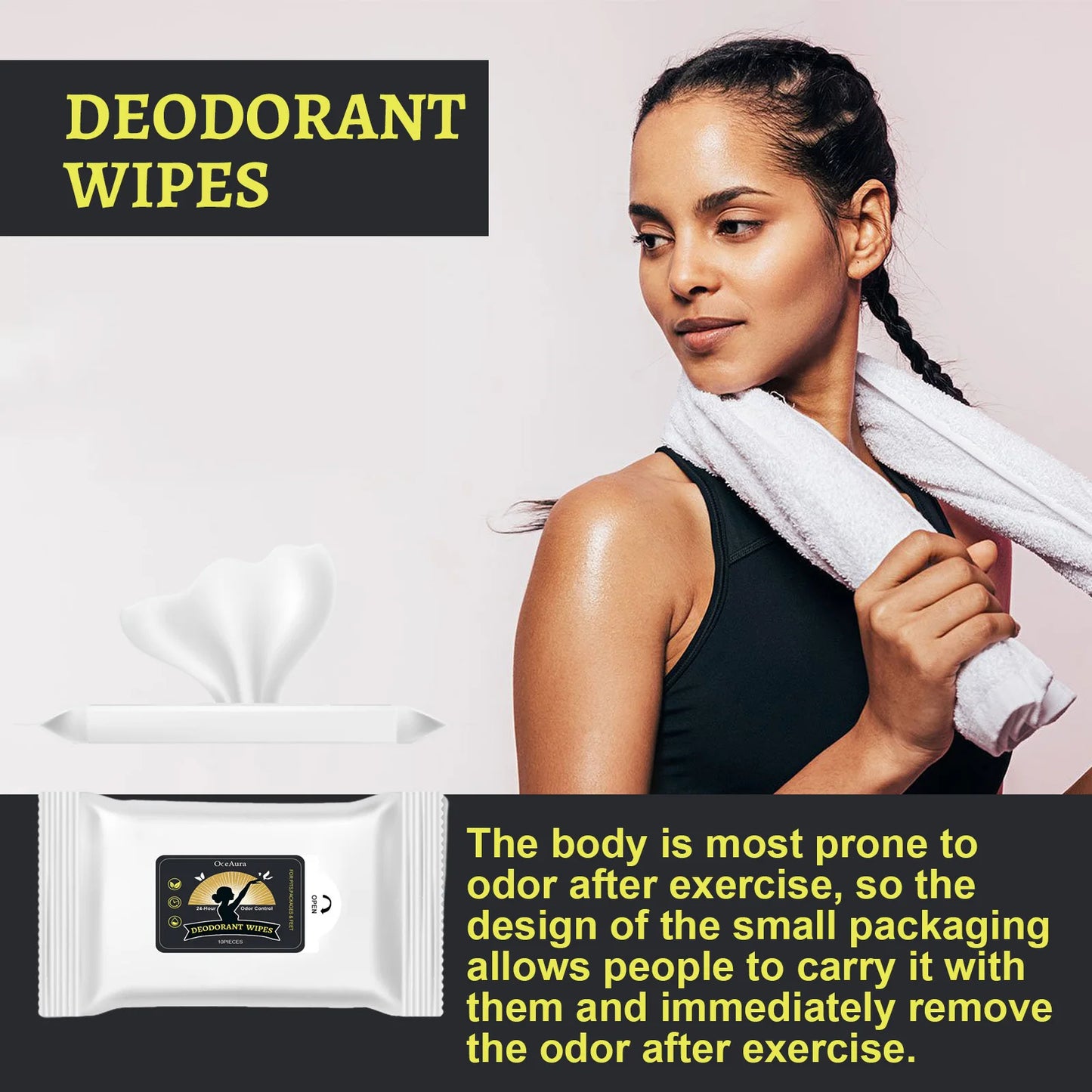 Body Odor Eliminator Effective Remove Bad Armpit Smell Fitness Sports Sweat Cleaning Wipes For Underarm Refreshing Care Product