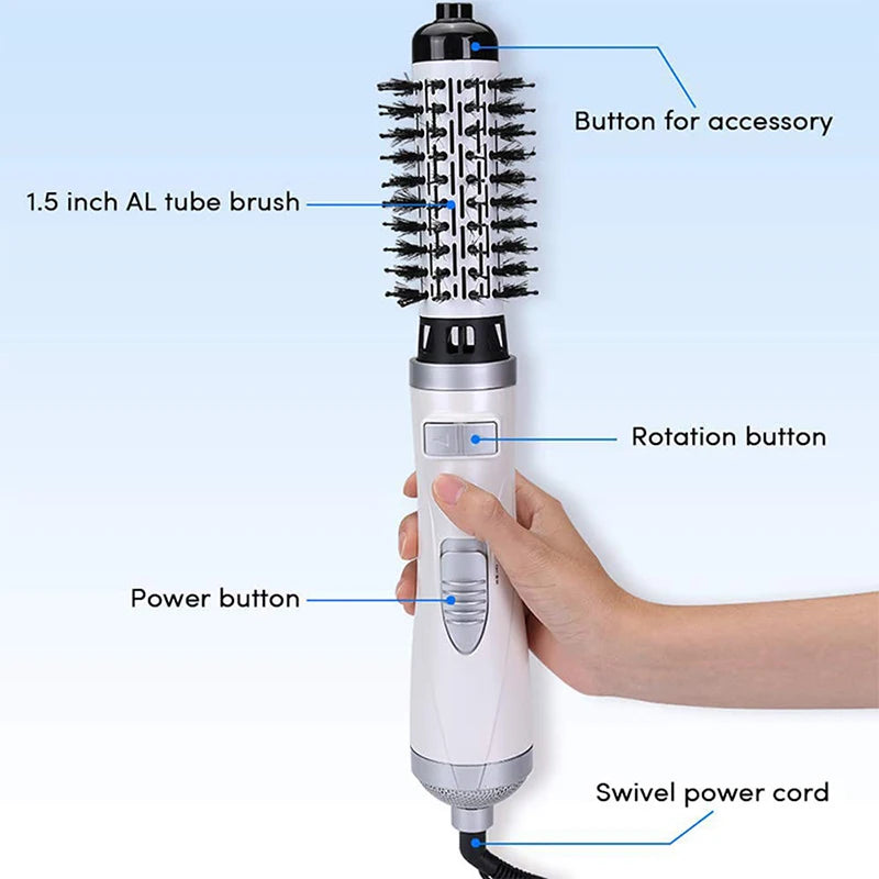 Automatic Rotating Hot Air Brush 2 In 1 360 Degree Curling Iron Hair Dryer Brush Hair Salon Equipment One Step Hair Dryer Comb