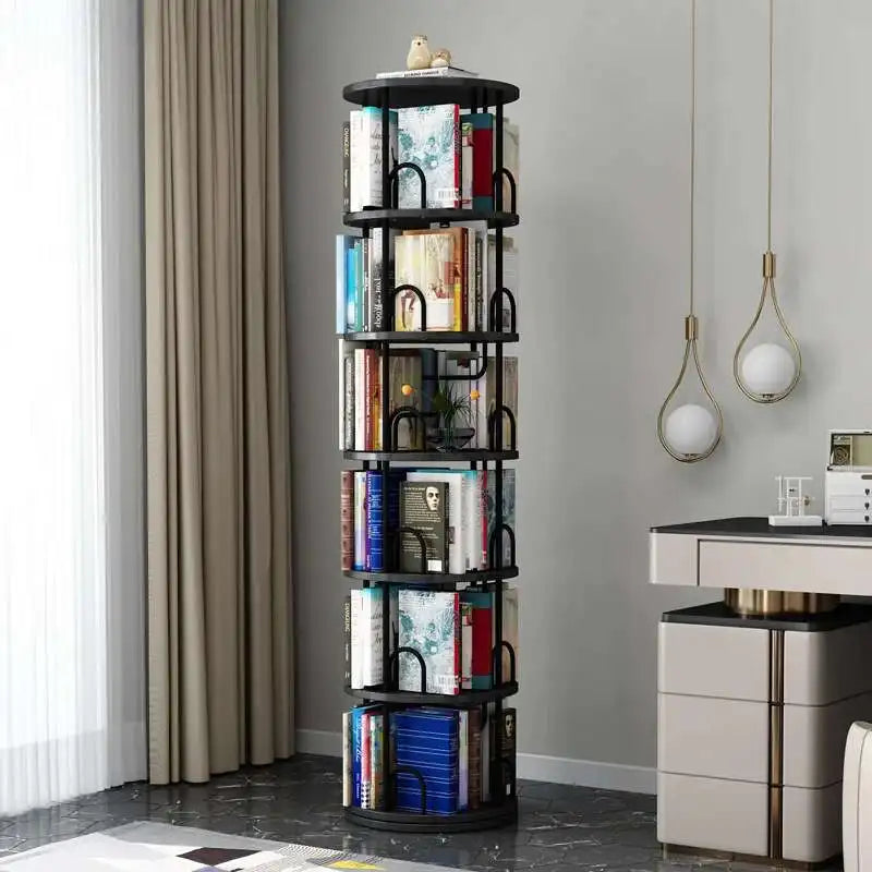 Modern Closet Bookcase Organizer Cabinet Display Rotating Bookcase Magazine Shelves Estante Para Livros Minimalist Furnitures