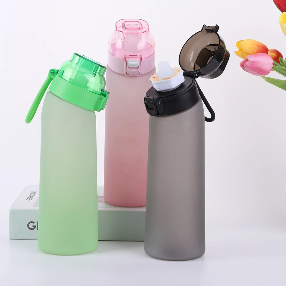650ML Scent Flavored Water Bottle Leak-Proof with 7 Flavor Pods Air Water Up Bottle Portable for Travel Climbing Hiking