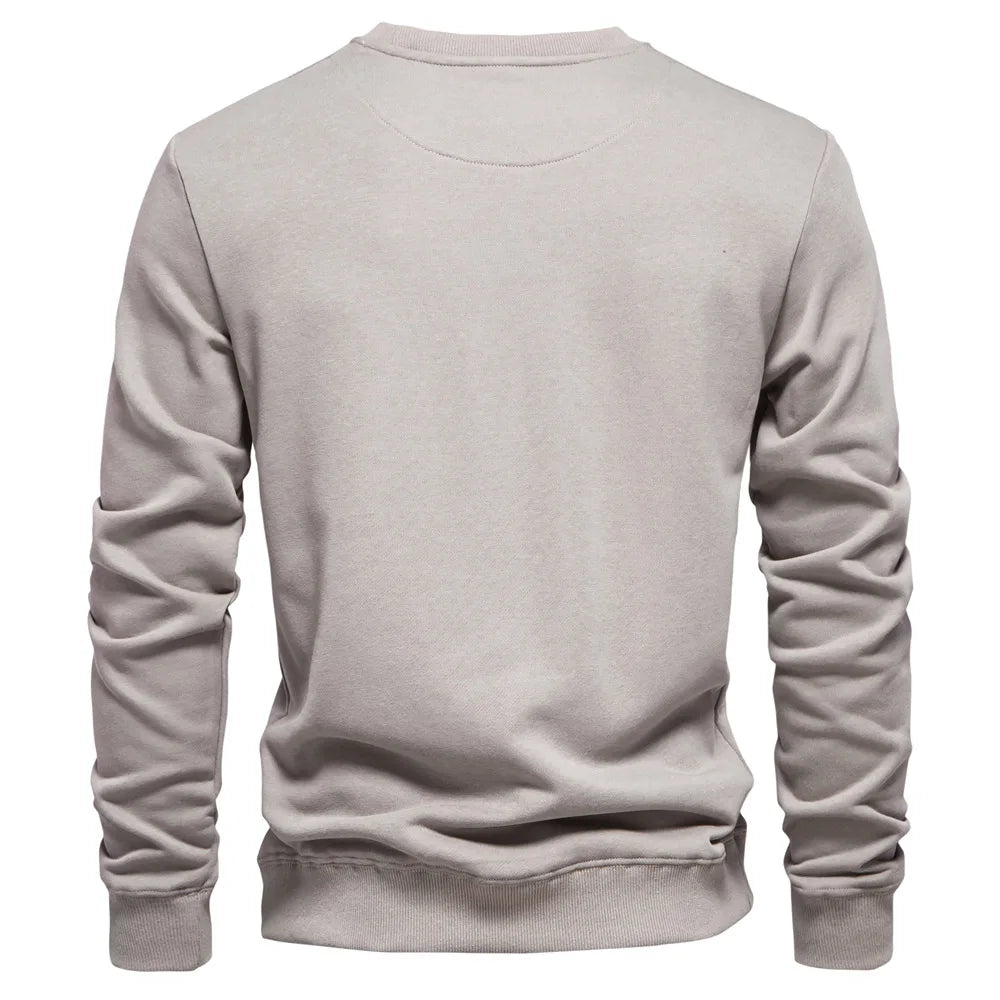 Pullover Streetwear Cotton Men's Sweatshirt Casual Solid Color Long Sleeve Spring Sweatshirt Men Quality Classic Mens Clothes
