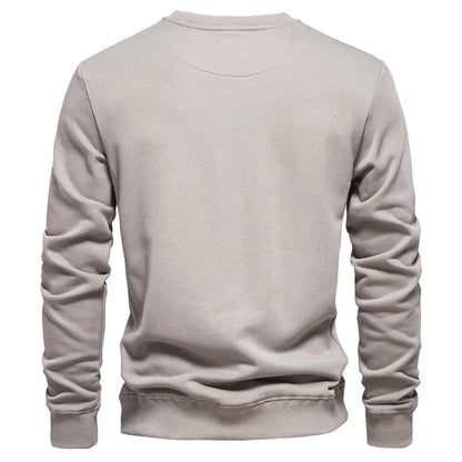 Pullover Streetwear Cotton Men's Sweatshirt Casual Solid Color Long Sleeve Spring Sweatshirt Men Quality Classic Mens Clothes