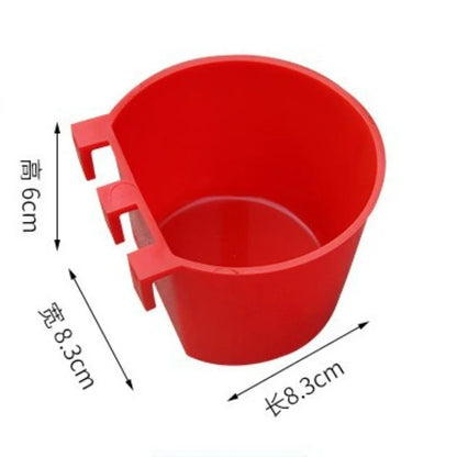 Bird Cage Feeder Cups Plastic Feeding Dish Feed Bowls with Hooks for Parrot Water Drinker for Pigeon Quail Duck Dringking Bowls