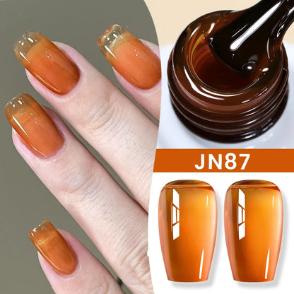 BORN PRETTY Jelly Nude Gel Nail Polish 10ml Light Pink Peach Translucent Color UV Light Cure Gel Varnish Nail Art DIY at Home