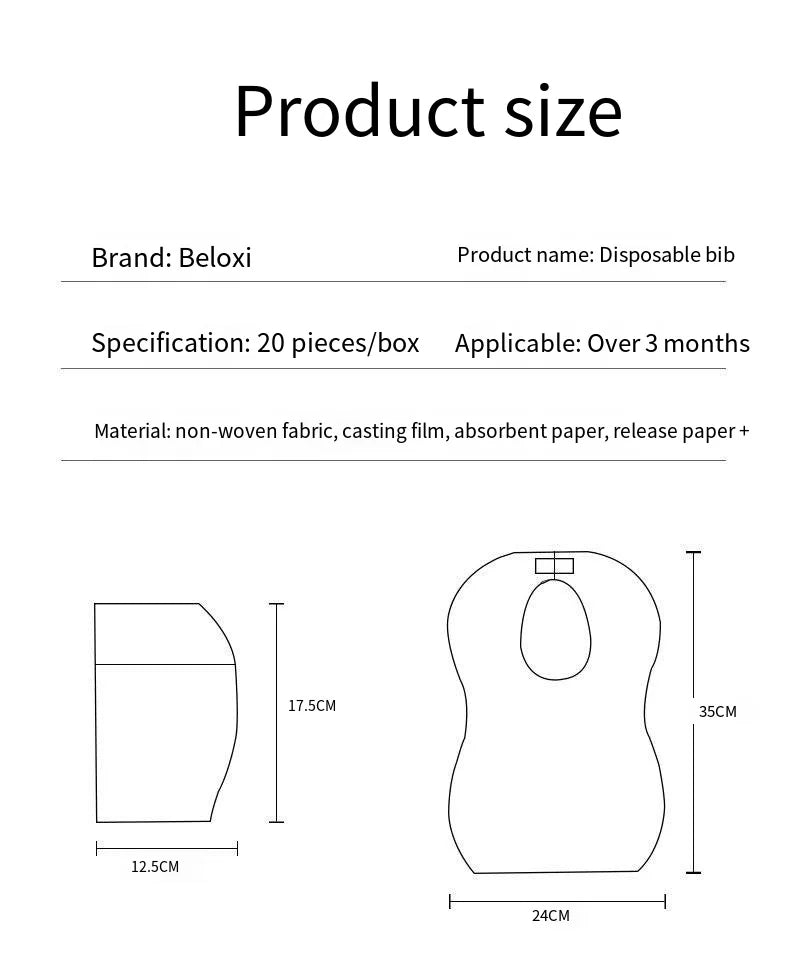 50-Pack Disposable Bibs for Babies Aged 6 Months to 2 Years Cartoon Bear Feeding Bib for Boy Girl Non-woven Drool Towel