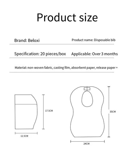 50-Pack Disposable Bibs for Babies Aged 6 Months to 2 Years Cartoon Bear Feeding Bib for Boy Girl Non-woven Drool Towel