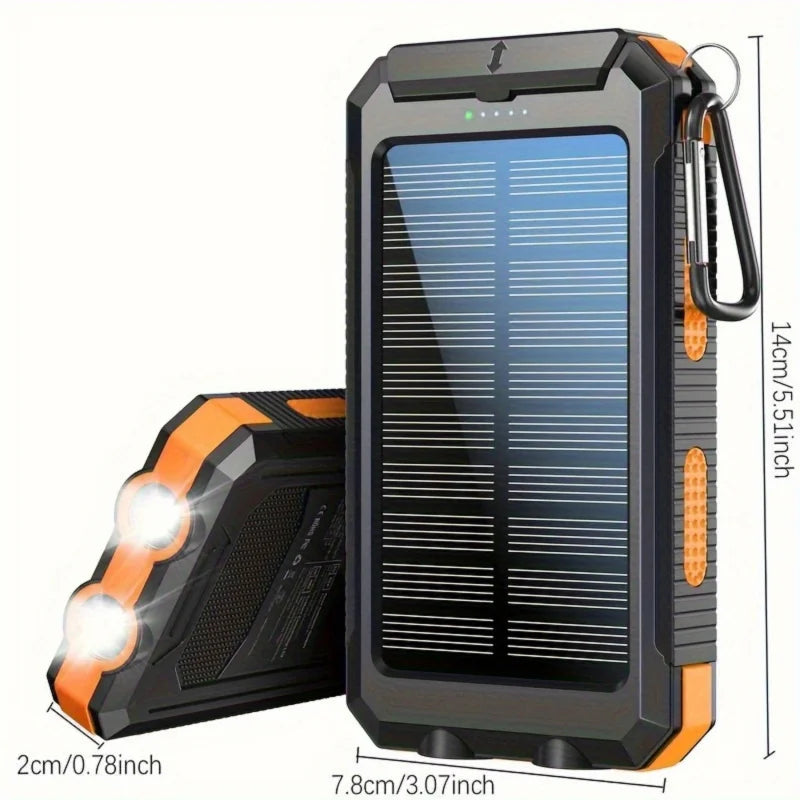 20000mAh Portable Solar Power Bank, Portable Solar Mobile Phone Charger, Camping External Battery Charger for Mobile Phones