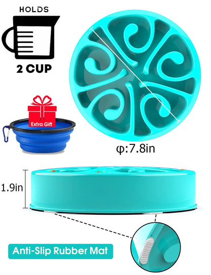 Pet Dog Slow Feeder Bowl Fun Non Slip Anti-Gulping Slower Food Feeding Dishes Eco Dog Bowl for Large Medium Small Dogs Puppy