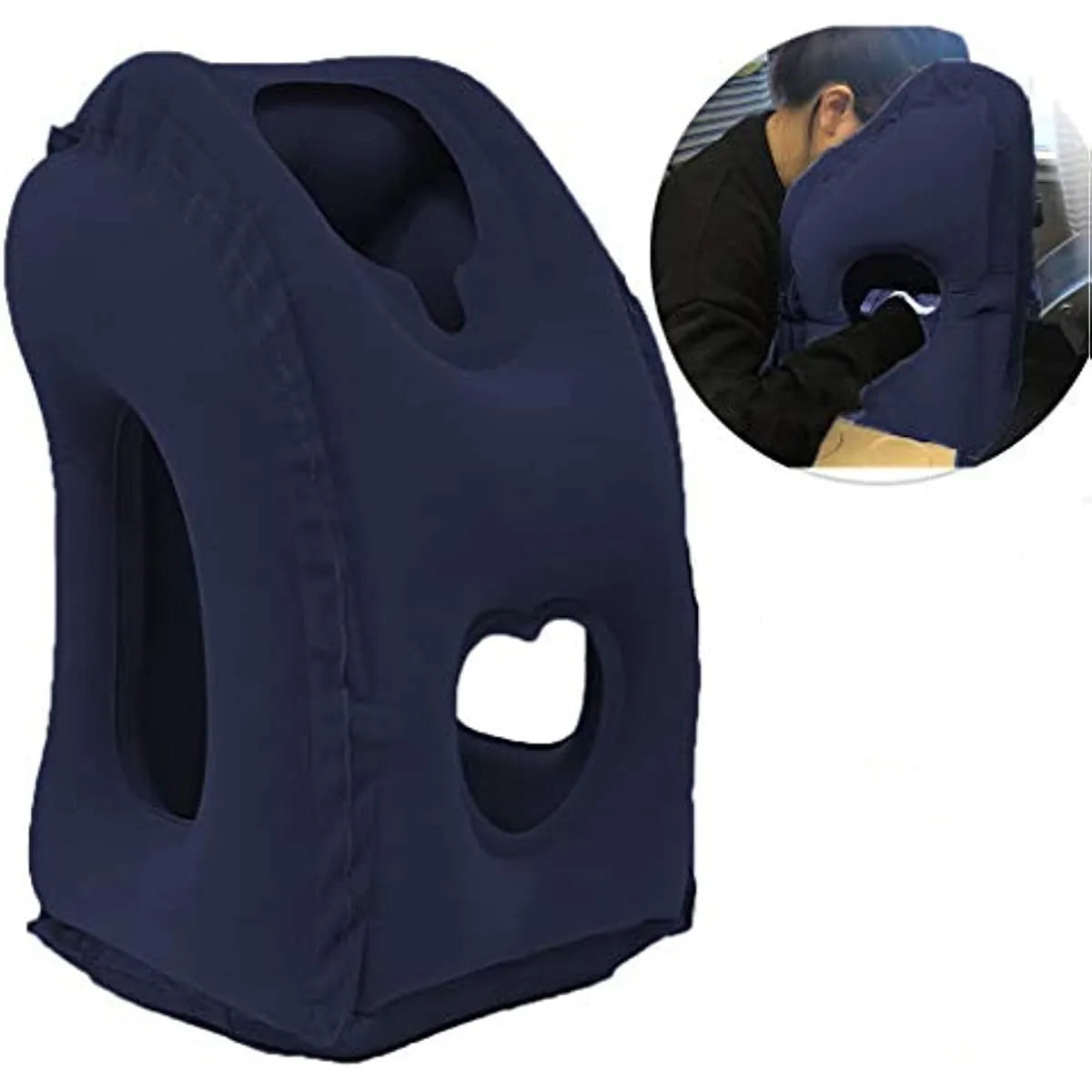 1pc Inflatable Travel Pillow, Airplane Pillow With Patented Valve Design, Travel Accessories With Neck And Head Support, Travel