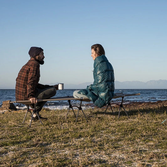 Camping Cot Outdoor Exquisite Camping Folding Bed Lightweight and Portable Safe and Stable High and Low Dual-use Folding Bed