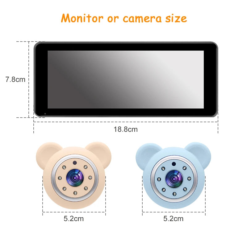 2 Camera Rear View Monitor 6.86'' IPS Screen Baby Car Mirror Wide View Angle for Infants Kids Pets Night Vision Function