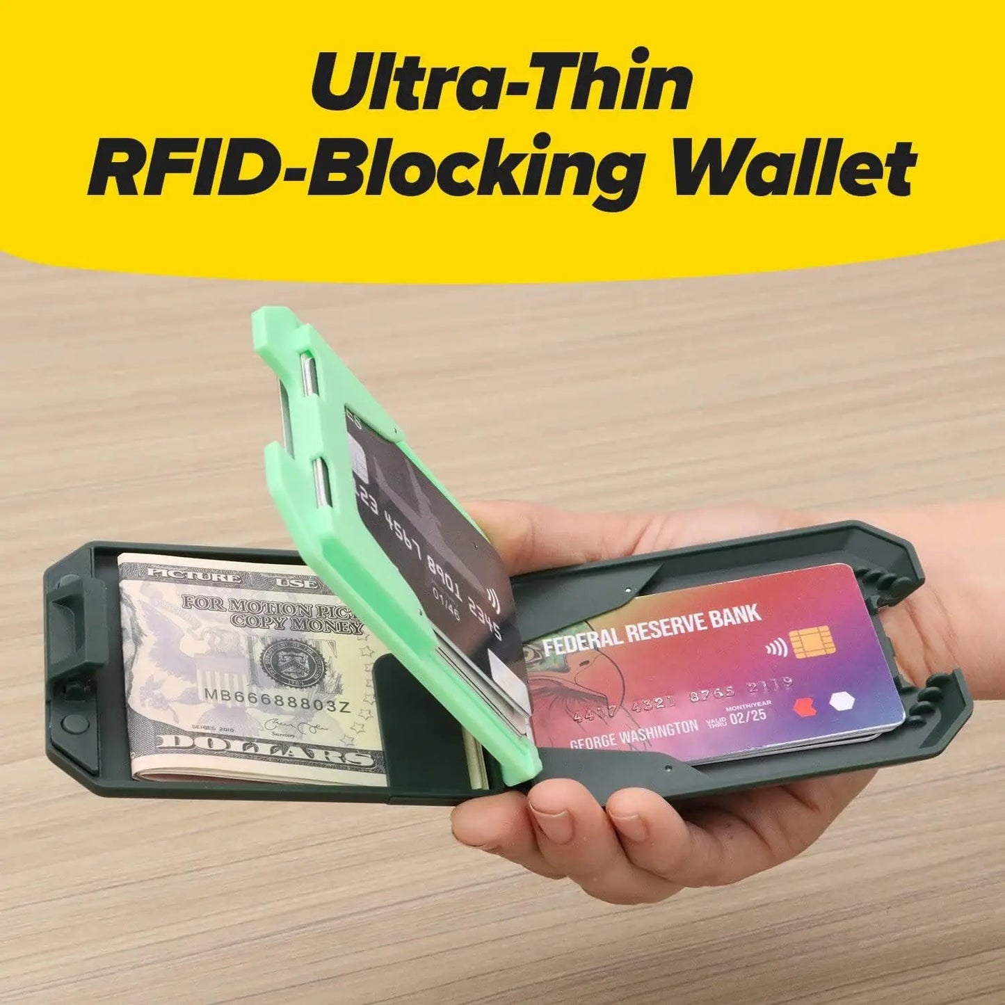 Wallets 4 RFID Blocking Wallet for Men with Removable Money Clip - Slim, Secure and Crush Resistant