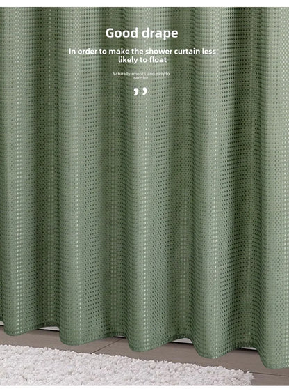 Plain Waffle Waterproof and Mildew-proof Polyester Shower Curtain, Bathroom Curtain, Bathroom Partition Curtain, Shower Curtain