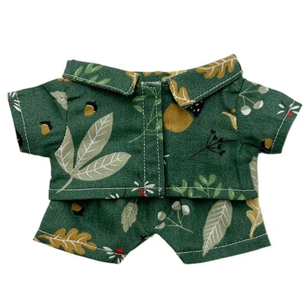 20CM Plush Doll Clothes Suit Fruit Animals Printing Lapel Shirt Pants Casual Wears Cotton Stuffed Toys Idol Dolls Accessories