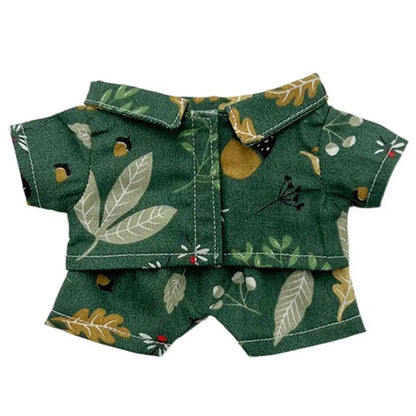 20CM Plush Doll Clothes Suit Fruit Animals Printing Lapel Shirt Pants Casual Wears Cotton Stuffed Toys Idol Dolls Accessories