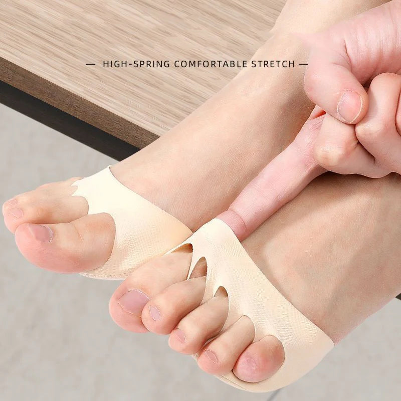 1/2Pairs Front Palm Rest Anti Slip Half Size Pad for High Heels Half Foot Invisible Sock Dance Insole for Cushioning Socks