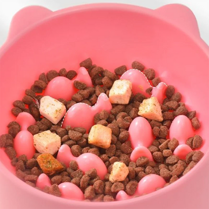 Dog slow food bowl small cat and dog anti-choking bowl neck protection design cat and dog feeding device pet supplies