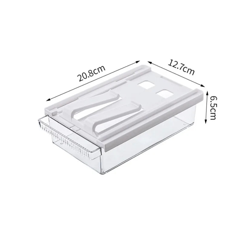 Fridge Organizer Under Shelf Drawer Pull Out Refrigerator Organizer Bin Clear Fridge Storage Container Freezer kitchen Organizer