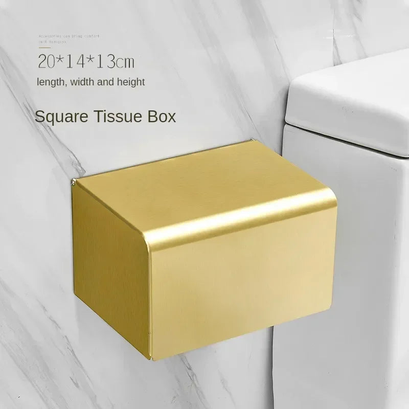 Bathroom Accessories Brushed Gold Space Aluminum Towel Rack Shelf European Hardware Pendant Set Storage Bar Paper Holders