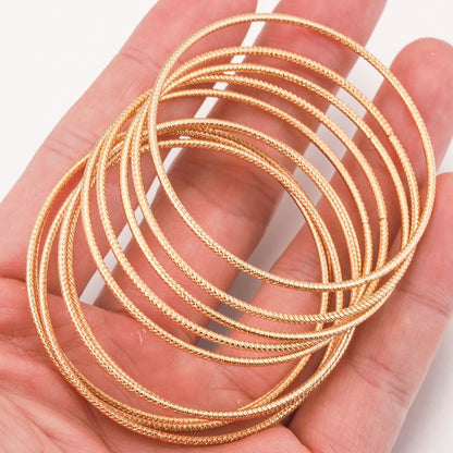 10pcs 30/50mm Round Stainless Steel Jump Rings Gold-Plate Twisted Closed Ring for DIY Jewelry Making Earring Accessories