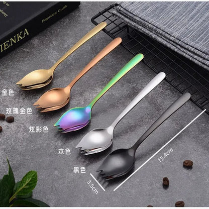 304 Stainless Steel Salad Spoon Fork Spoon Set Spoon Gift Fork Fruit Fork Soup Spoon Western Food Fork Spoon Children's Spoon