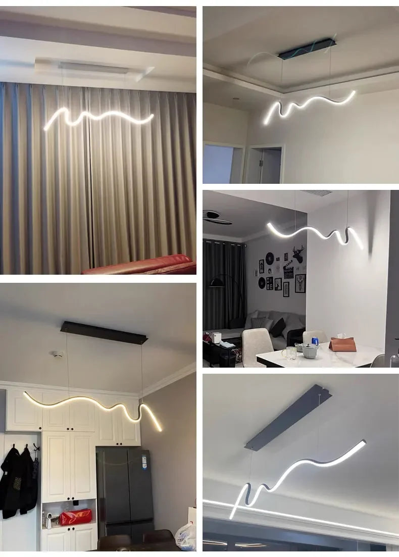 Dining Room Lamp Chandelier Light Luxury Lamps Modern Minimalist Dining Room Dining Table Bar Nordic Minimalist Strip 2025 New