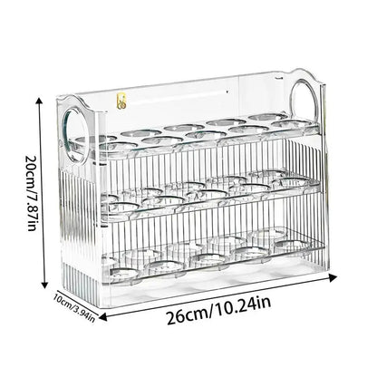 Egg Holder for Fridge 3-Tier Egg Organizer for Fridge With Time Scale Large Capacity Reversible Egg Rack Space-Saving Egg Keeper