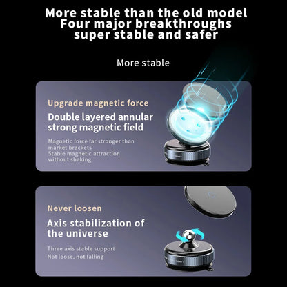 Car Phone Holder Magnetic Mount 360° Rotating Vacuum Adsorption Strong Magnet For iPhone 12 13 14 15 Pro Max