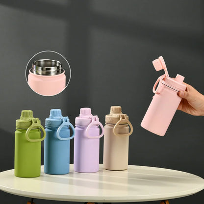 350ml Stainless Steel Sports Water Bottle, 316 Stainless Steel Sports Handle Cover, Outdoor Sports Insulated Thermos