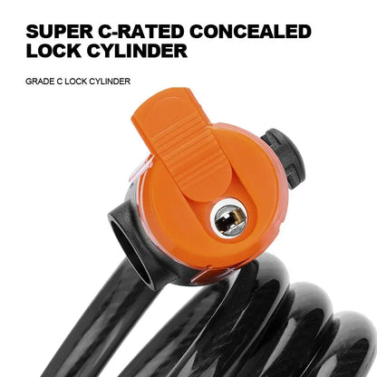 Xunting Bike Lock Coiled Secure Keys Bike Cable Lock with Mounting Bracket Weathproof Anti Theft Scooter Bicycle Lock
