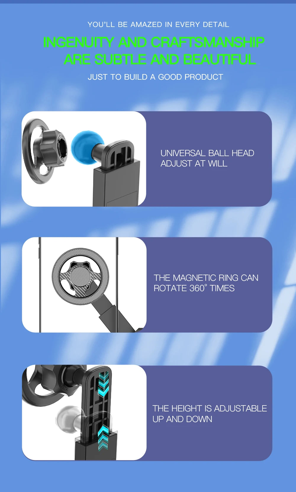 Magnet Car Mounted Display Screen Mobile Phone Holder 360 Degree Freely Rotation Foldable Mount Usded for Car Electric Vehicle