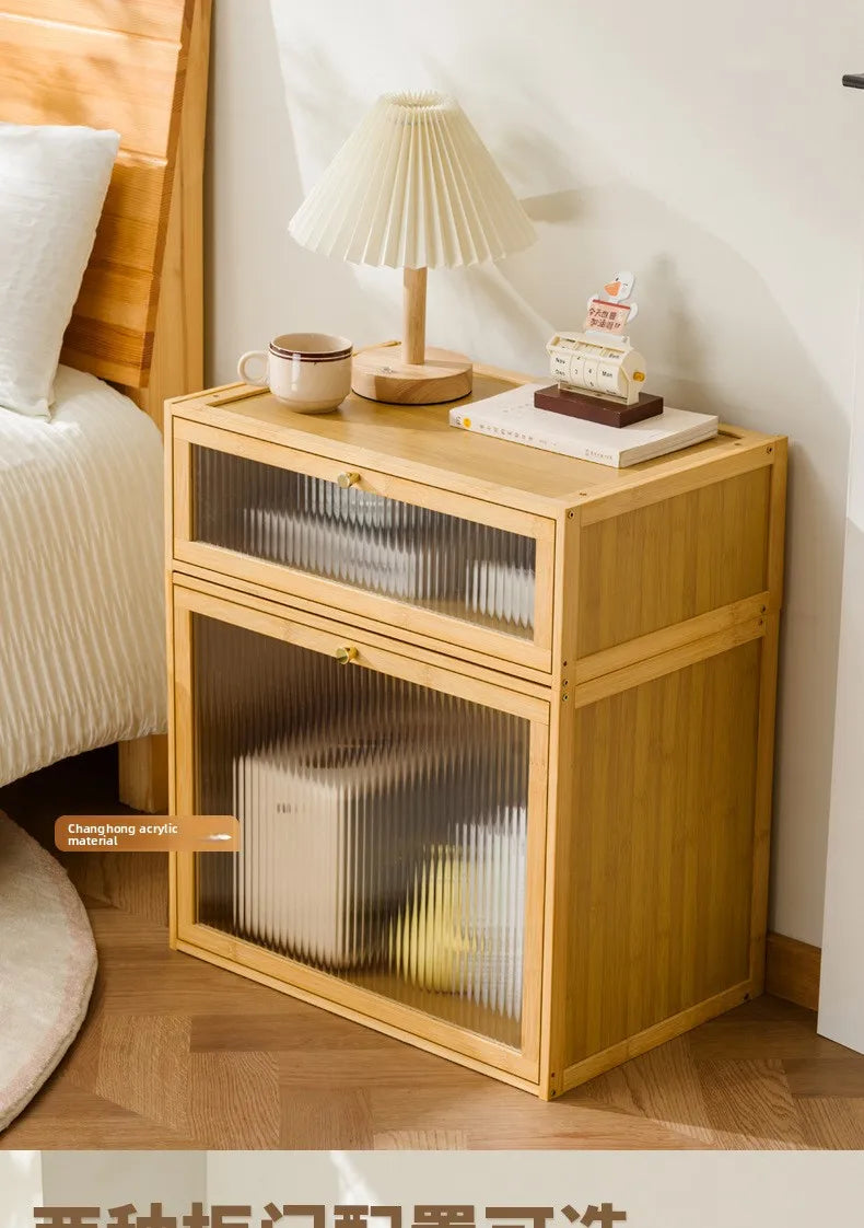 Solid wood bedside table locker small simple bedroom home 2025 new bedside shelf cabinet