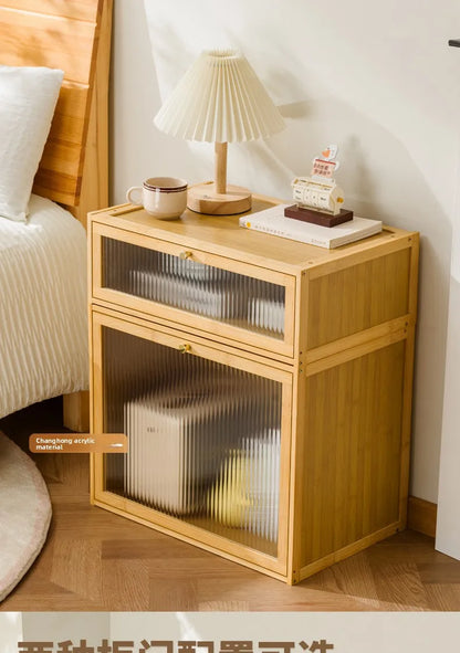 Solid wood bedside table locker small simple bedroom home 2025 new bedside shelf cabinet
