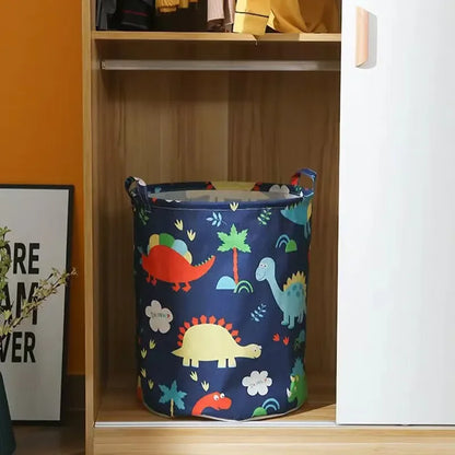 Dirty Laundry Baskets Foldable Round Waterproof Organizer Bucket Cotton Linen Clothing Children Toy Home Large Capacity Storage