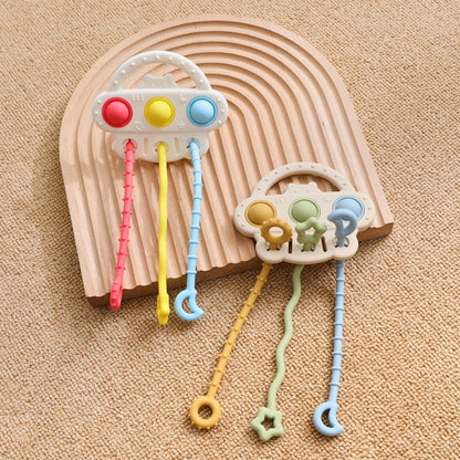 Baby Silicone Teether Toy Food Grade Silicone Pull String Training Teething Sensory Toys for Newborn Relieve Dentia Chew Toys