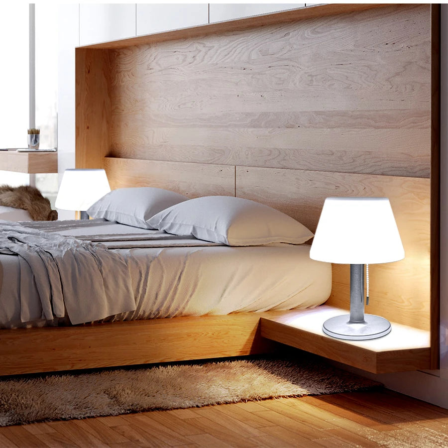 Smart Solar Table Lamp LED White Night Lights for Indoor Desk Outdoor Garden Household - Solar Powered Reading Light