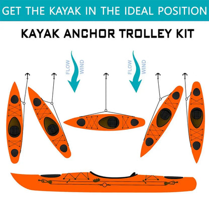 Kayak Anchors Trolley Kit Anchors System For Kayak Canoes Boat Kayak Hardware Eyes Wellnuts Screws Kayak Accessories For Kayak