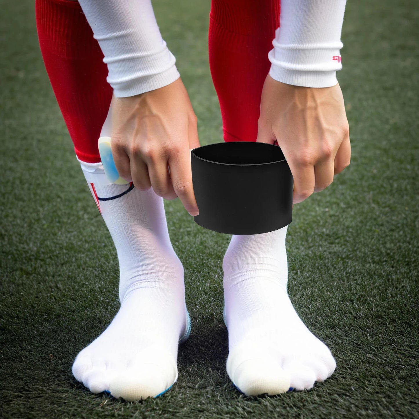 Silicone Shin Guard Leg Bands Football Socks Sports Holders Soccer Supplies Antislip Design Shin Protection Elastic