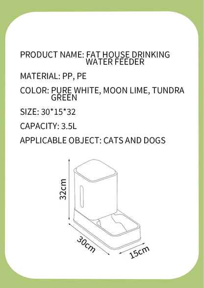 Automatic Pet Feeder 3.5L Large Capacity Pets Feeding Bowls Cat Water Dispenser Dog Food Feeder Drinking Fountain Feeding Bowl