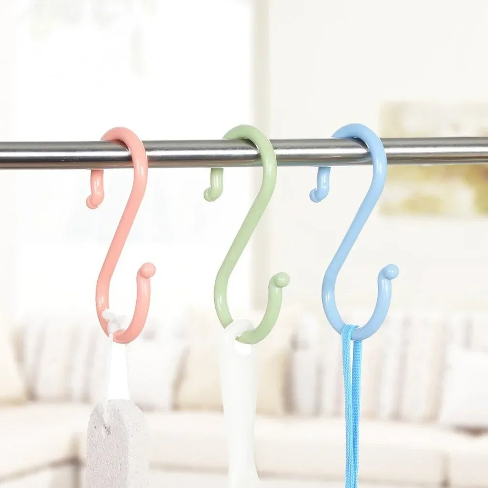 Plastic Multipurpose Portable S Shape Hanging Hooks 4Pcs/8Pcs Kitchen Home Organizer Clothing Rack Baby Stroller Hanger