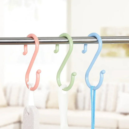 Plastic Multipurpose Portable S Shape Hanging Hooks 4Pcs/8Pcs Kitchen Home Organizer Clothing Rack Baby Stroller Hanger